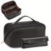 BAGMIND 2pcs Makeup Bag, Large Capacity Travel Cosmetic Bag, Portable Leather Peach Loft's Large Capacity Cosmetic Bag for a Girlfriend