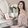 Portable Travel Makeup Bag With LED Mirror Rechargeable Beauty Mirror With 3 Color Light Dimmable Brightness Waterproof Cosmetic Bag With 4 Compartmen