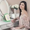 Portable Travel Makeup Bag With LED Mirror Rechargeable Beauty Mirror With 3 Color Light Dimmable Brightness Waterproof Cosmetic Bag With 4 Compartmen