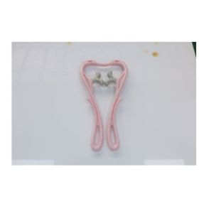 Multifunctional Manual Six-wheel Neck Massager Massage Relieve Roller Massage Tool (Option: New Thumb pink)